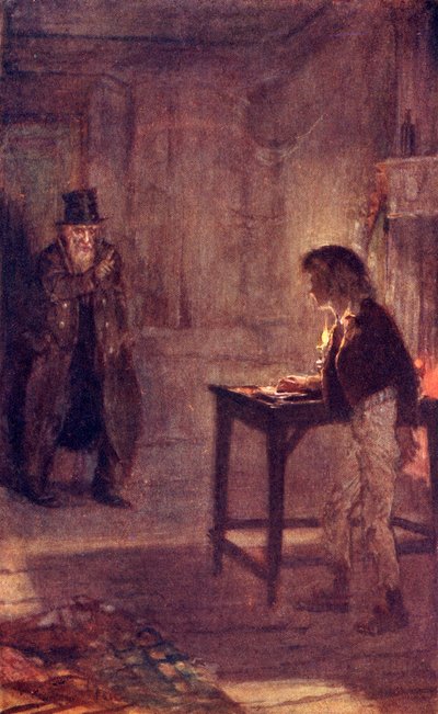 Fagin Warns Oliver, frontispiece from 